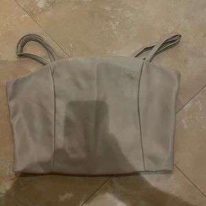 Tan leather crop top size s scrunch back